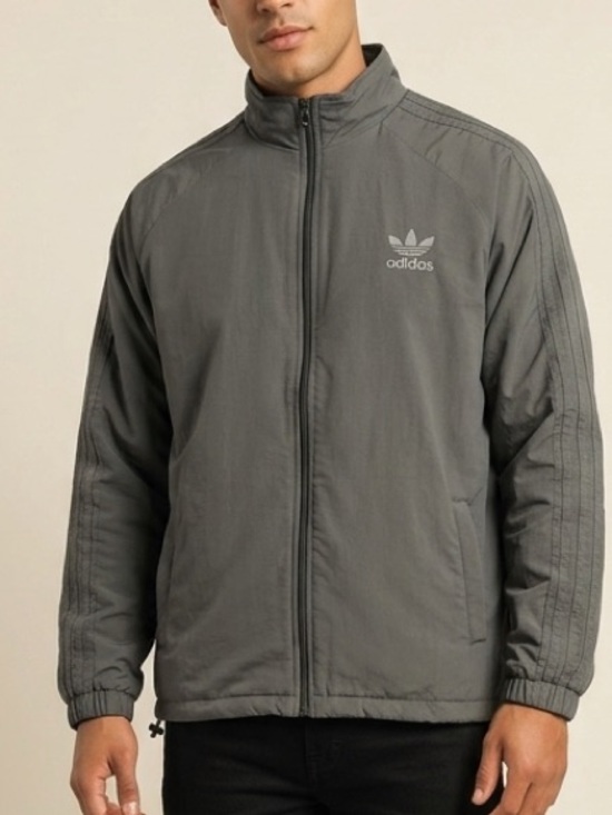 adidas Other - Adidas‎ Gray Lightweight Zip-Front Bomber Jacket Men’s Size Large